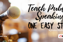 Kyndra Steinmann-teach public speaking-one easy step-microphone