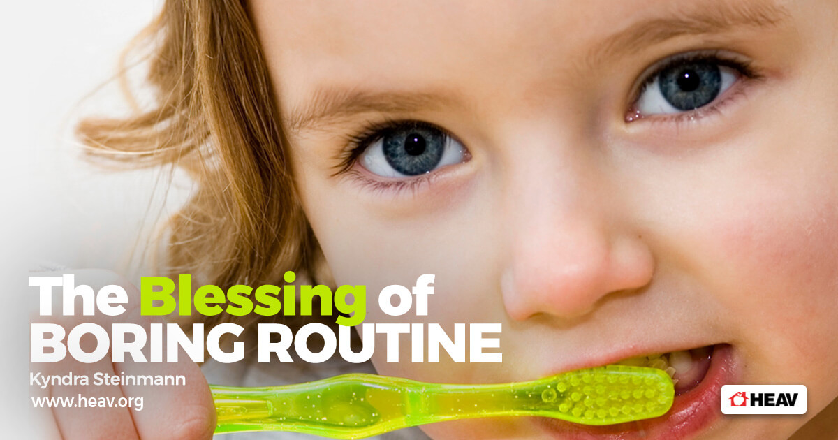Kyndra Steinmann- blessing of boring routine-child brushing teeth