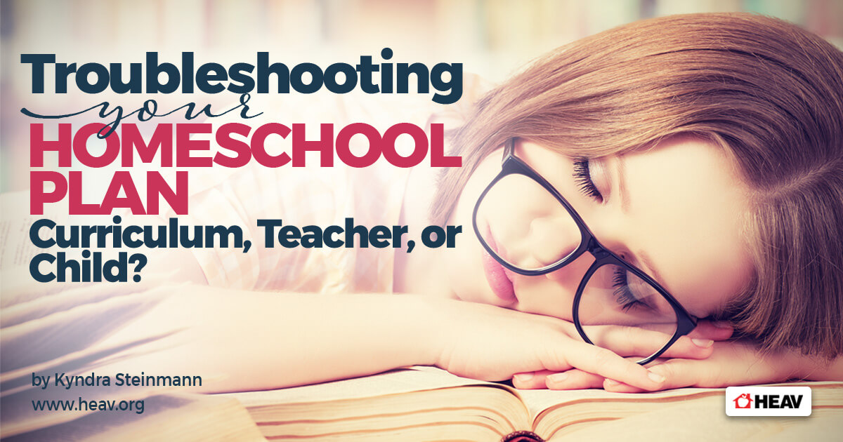 Girl sleeping on desk trouble shooting homeschool plans - by Kyndra Steinmann