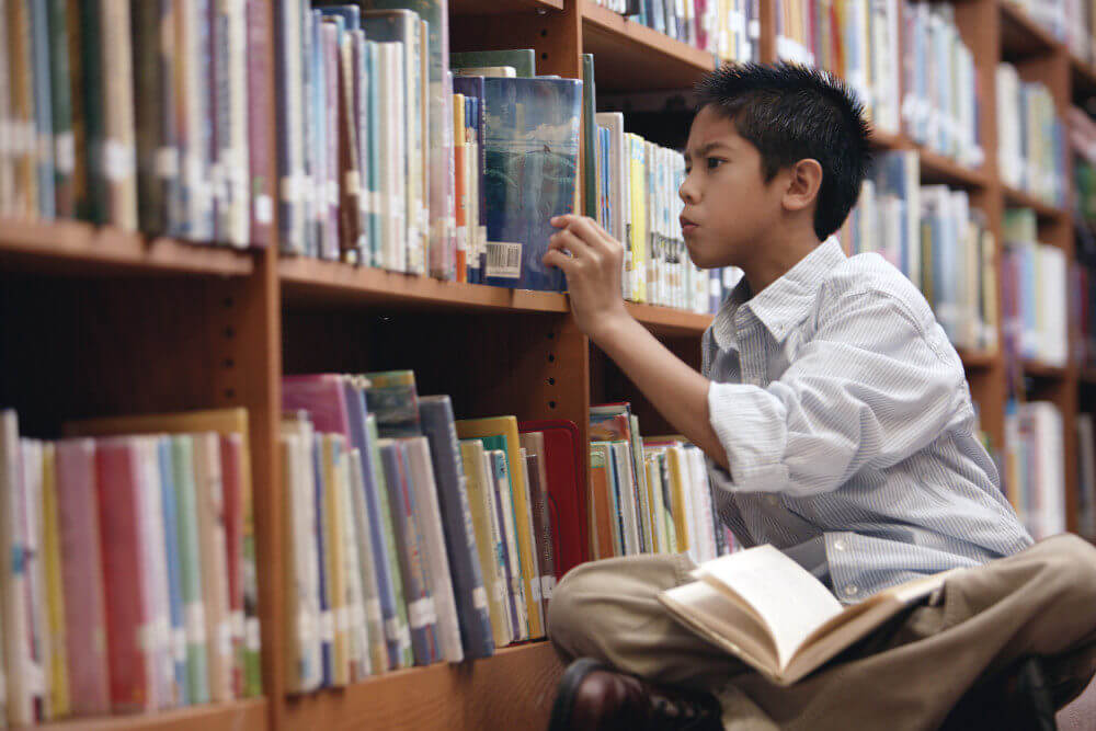 classical education - Gifted education- boy with books