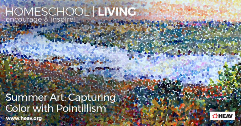 Summer-Art-Capturing-Color-with-Pointillism-homeschool-living