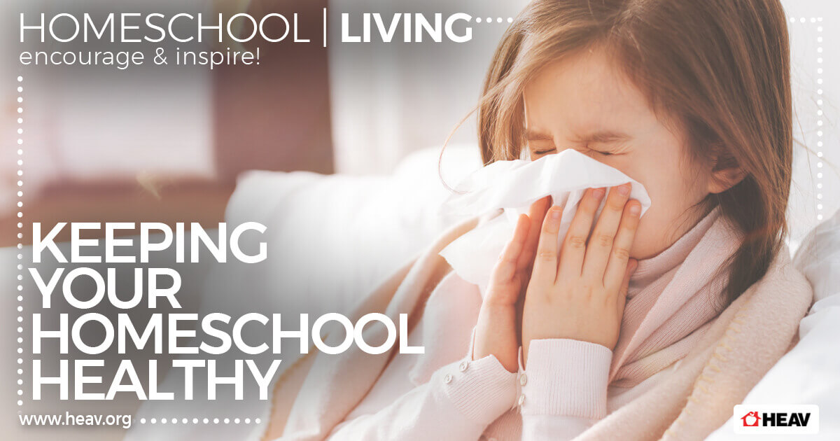 keeping healthy- homeschool living- girl sneezing into tissue