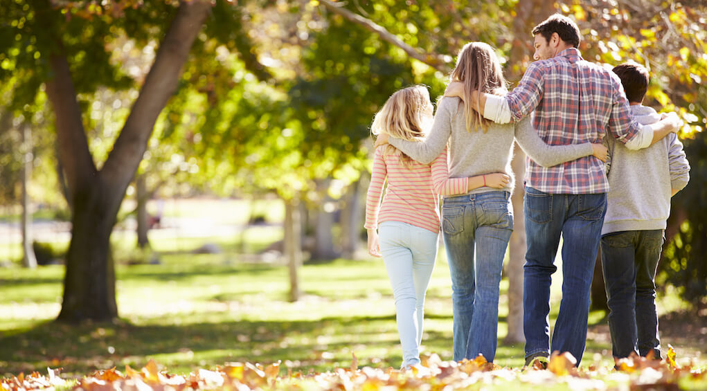 membership family walking in fall Home Education Month in Virginia