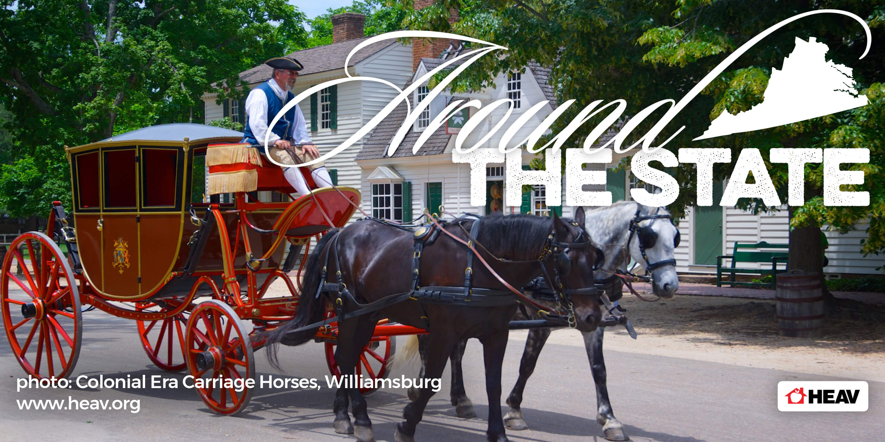 Williamsburg Carriages - Homeschool Events page - horse pulling carriages - around the state