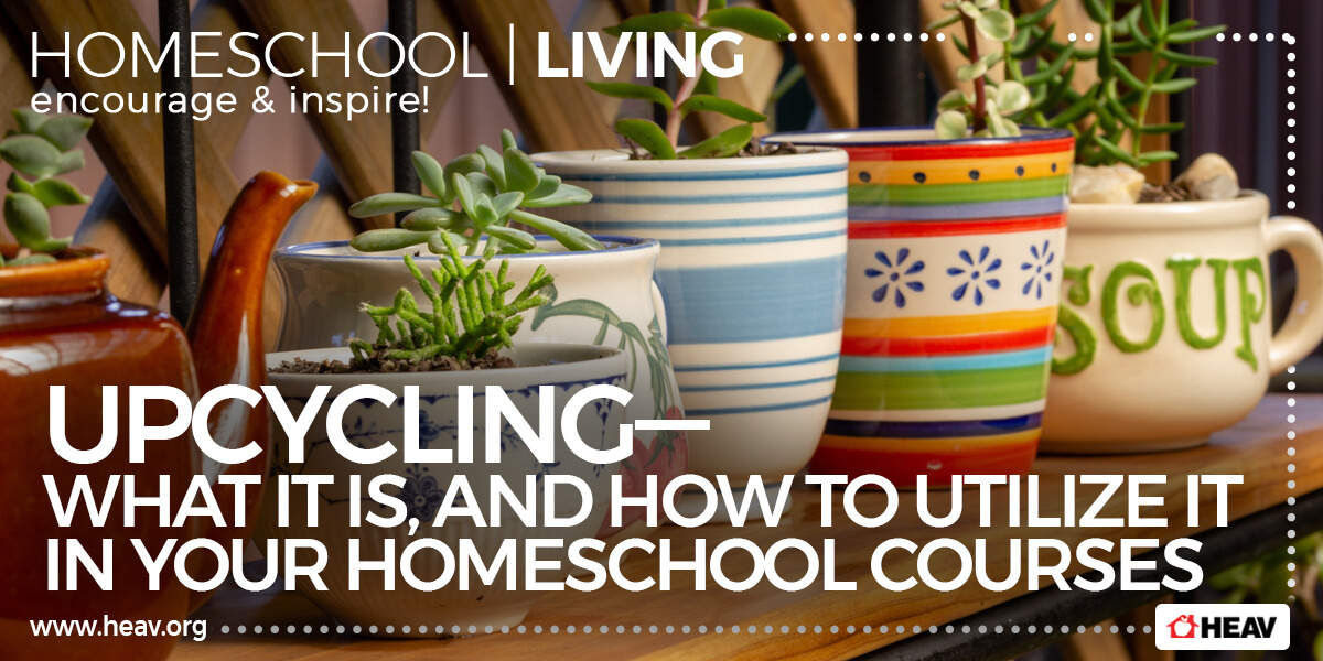 upcycled posts and teacups-homeschool living
