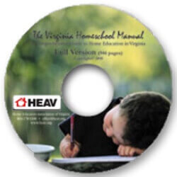 the Virginia homeschool manual-HEAV disc