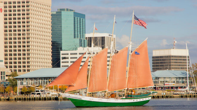 American Rover ship-Norfolk waterfront