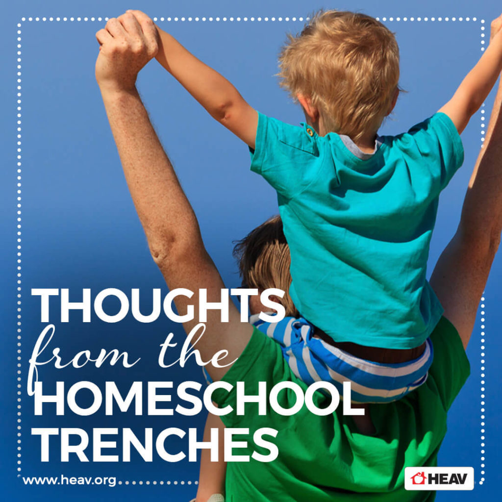 thoughts from homeschool trenches father and son on his shoulders