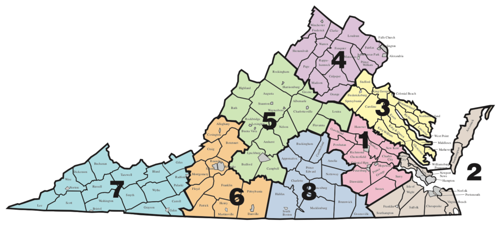 Virginia Region Map