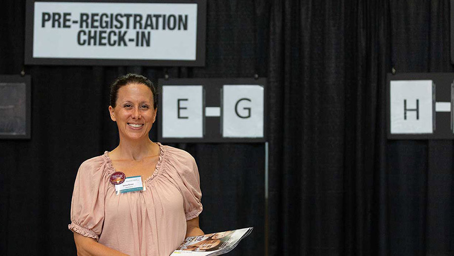 Convention registration check in volunteer