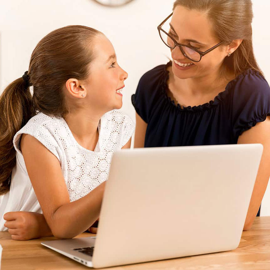 homeschool mom child
